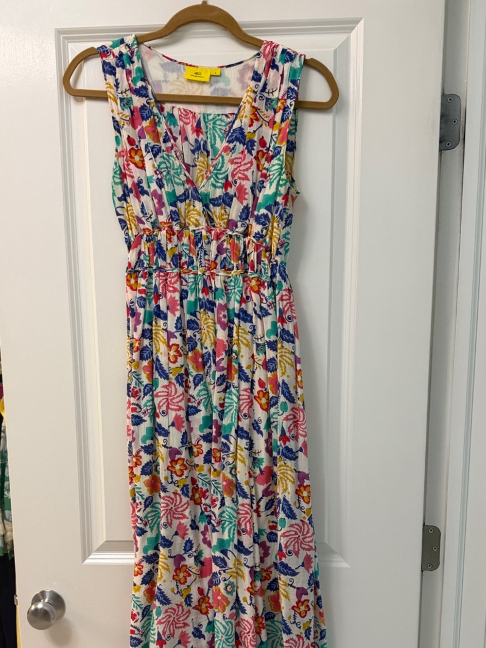 Roller Rabbit White Floral Print Sleeveless Maxi Dress